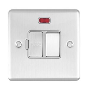 Eurolite Enswfnssg 13Amp Dp Switched Fuse Spur With Neon Satin Enhance Range Grey Trim