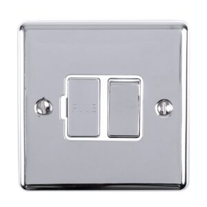 Eurolite Enswfpcw 13Amp Dp Switched Fuse Spur Polished Chrome Enhance Range White Trim