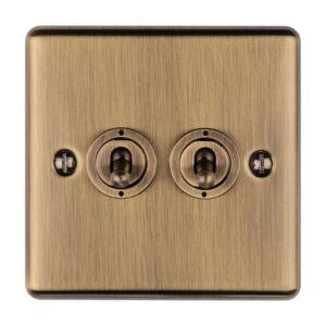 Eurolite Ent2Swabb 2 Gang Toggle Switch Antique Enhance Range
