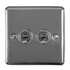 Eurolite Ent2Swbn 2 Gang 10Amp 2Way Toggle Switch Black Nickel Enhance Range