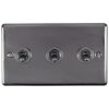 Eurolite Ent3Swbn 3 Gang 10Amp 2Way Toggle Switch Black Nickel Enhance Range