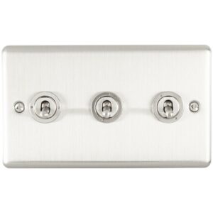 Eurolite Ent3Swss 3 Gang 10Amp 2Way Switch Satin Enhance Range