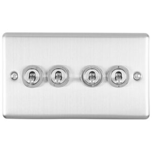 Eurolite Ent4Swss 4 Gang 10Amp 2Way Switch Satin Enhance Range