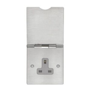 Eurolite Fs4030Ss 13A 1 Gang Unswitched Floor Socket Stainless Steel