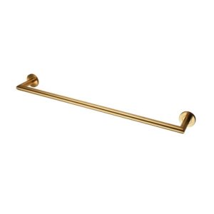 De'Leau LX22SPVD Stainless Steel Single Mitred Towel Rail (600Mm C/C) Satin Brass