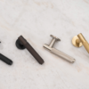 Millhouse Brass Crompton Designer Lever on 5mm Slimline Round Rose - Matt Black MHSR100MB
