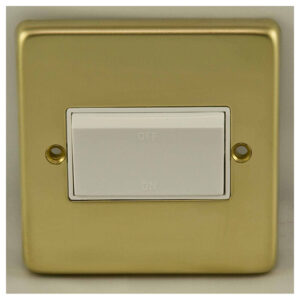 Eurolite Pbfsw 6Amp Fan Isolator Switch Round Edge Polished Brass Plate Matching Rocker