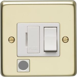 Eurolite Stainless steel Switched Fuse Spur - Polished Brass