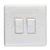 Eurolite Pl3022 Enhance White Plastic 10A 2 Gang 2 Way Switch