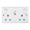 Eurolite Pl5023 13A 2 Gang Dp Rcd Switched Socket, Passive-30Ma Type A, White Plastic