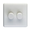 Eurolite Pl3504/22Led White Plastic 2 Gang 2 Way 400W/Led Dimmer Switch