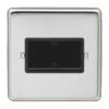 Eurolite Pssfswb 6Amp Fan Isolator Switch Round Edge Polished Stainless Steel Plate Black Rocker