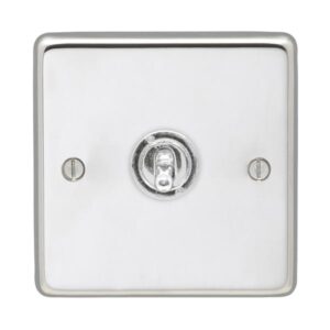 Eurolite Stainless steel 1 Gang Toggle Switch - Polished Stainless Steel