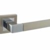 STATUS Montana Designer Lever on S4 Square Rose - Satin Nickel/Polished Chrome