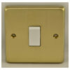 Eurolite Sb1Sww 1 Gang 10Amp 2Way Switch Round Edge Satin Brass Plate White Rocker