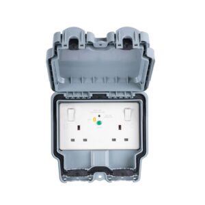 Eurolite Wp5023 13A 2 Gang Dp Rcd Switched Socket, Passive-30Ma Type A, Ip66 Euroseal