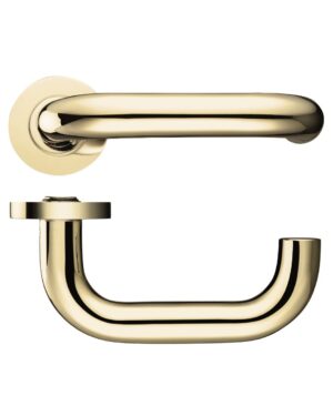 Zoo Hardware Fulton & Bray Rtd Lever On Round Rose, Polished Brass (Sold In Pairs)