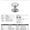 Zoo Hardware Fulton & Bray Mushroom Mortice Door Knobs, Satin Chrome - (Sold In Pairs)