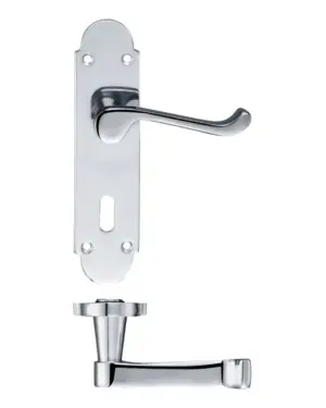 Zoo Hardware Project Range Oxford Door Handles On Backplate, Satin Chrome (Sold In Pairs)