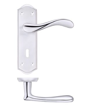 Zoo Hardware Project Range Asti Door Handles On Backplate, Dual Finish Satin Chrome & Polished Chrome (Sold In Pairs)