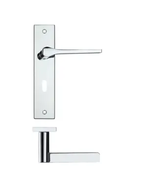 Zoo Hardware Rosso Maniglie Draco Door Handles On Backplate, Satin Chrome (Sold In Pairs)