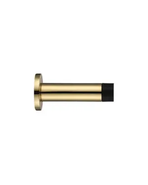 Zoo Hardware Cylinder Door Stop With Rose (70Mm), Polished Brass