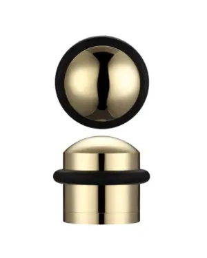 Zoo Hardware Domed Floor Mounted Door Stop, Polished Brass