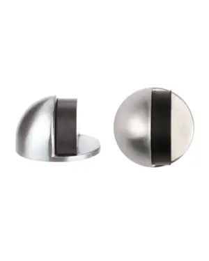 Zoo Hardware Zas Floor Mounted Oval Door Stop (45Mm Diameter), Satin Stainless Steel