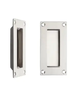 Zoo Hardware Zas Rectangular Flush Pull (50Mm X 100Mm), Satin Stainless Steel