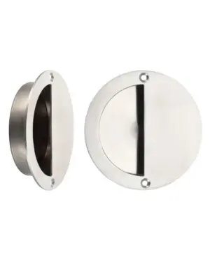 Zoo Hardware Zas Half Moon Flush Pull (90Mm Diameter), Satin Stainless Steel