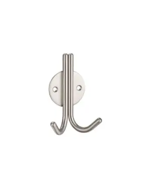 Zoo Hardware Zas Double Robe Hook, Satin Stainless Steel