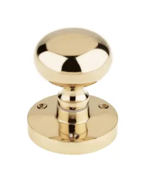 Zoo Hardware Contract Mushroom Mortice Door Knobs, Polished Brass (Sold In Pairs)