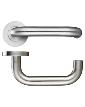 Zoo Hardware Zcs Architectural Rtd Lever On Round Rose, Polished Stainless Steel (Sold In Pairs)