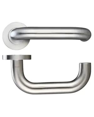 Zoo Hardware Zcs Architectural Rtd Lever On Round Rose, Polished Stainless Steel (Sold In Pairs)