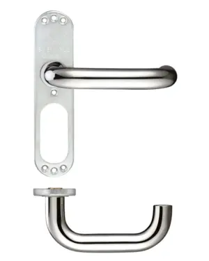 Zoo Hardware Zcs Architectural 19Mm Rtd Lever On Short Inner Backplate, Polished Stainless Steel (Sold In Pairs)