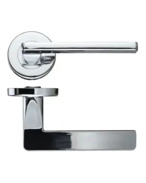 Zoo Hardware Stanza Santiago Contract Lever On Round Rose, Satin Chrome (Sold In Pairs)
