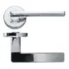 Zoo Hardware Stanza Leon Contract Lever On Round Rose, Satin Chrome (Sold In Pairs)
