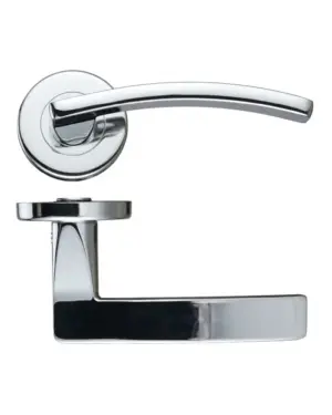 Zoo Hardware Stanza Toledo Contract Lever On Round Rose, Satin Chrome (Sold In Pairs)