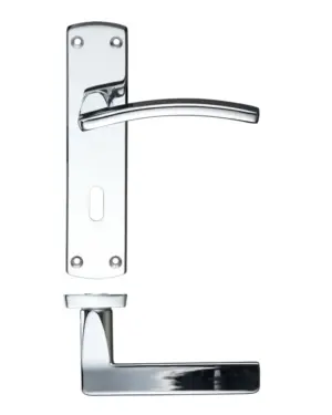 Zoo Hardware Stanza Toledo Contract Door Handles On Backplate, Satin Chrome (Sold In Pairs)