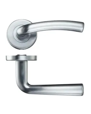 Zoo Hardware Stanza Seville Contract Lever On Round Rose, Satin Chrome (Sold In Pairs)