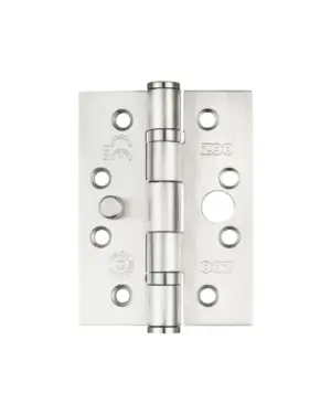 Zoo Hardware 4 Inch Grade 201 Dog Bolt Or Security Door Hinge, Satin Stainless Steel (Sold In Pairs)