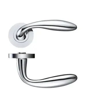 Zoo Hardware Stanza Verona Lever On Round Rose, Polished Chrome (Sold In Pairs)