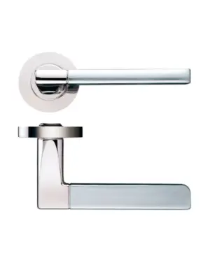 Zoo Hardware Stanza Venice Lever On Round Rose, Satin Chrome (Sold In Pairs)