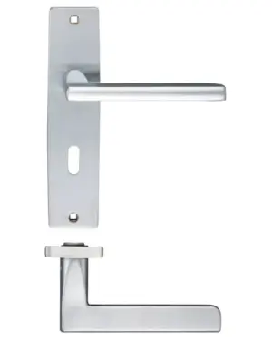 Zoo Hardware Stanza Venice Door Handles On Backplate, Satin Chrome (Sold In Pairs)