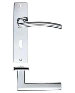 Zoo Hardware Stanza Amalfi Door Handles On Backplate, Satin Chrome (Sold In Pairs)