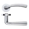 Zoo Hardware Stanza Saturn Lever On Round Rose, Dual Finish Satin Chrome & Polished Chrome (Sold In Pairs)