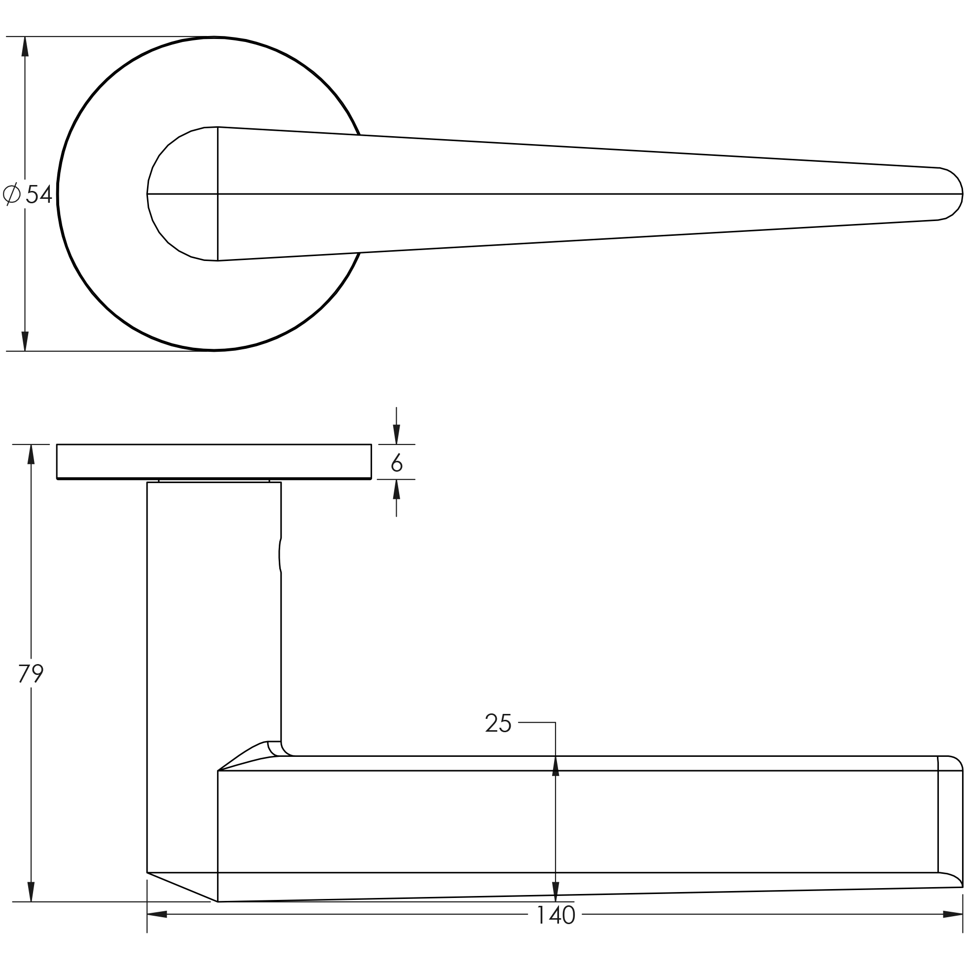 Frelan Hardware CRES CR-107 Rose Door Handle